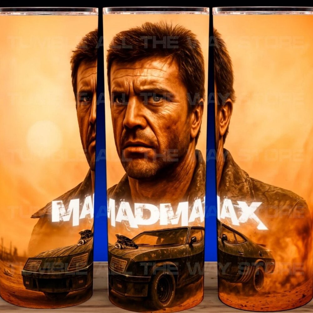 Mad Max Road Warrior 70s Mel Gibson & Interceptor Cup Mug Tumbler 20oz